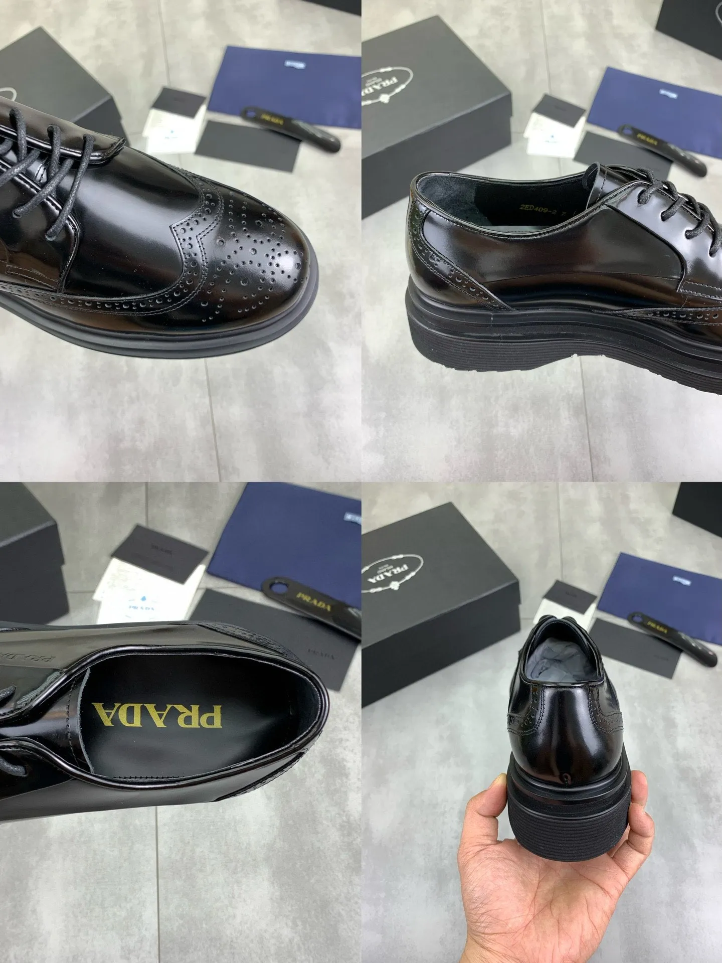 Factory price P880 💰Original quality, top version🔱 ＰＲＡＤＡPrada. Men's business casual leather shoes, top quality products. 1:1 shipment⬆️Luxurious and noble👞All imported original brand fabrics, just to create a more comfortable wearing experience. Upper: Original comfortable open edge bead-rubbed calf leather➕Top imported water-dyed full cow lining, original lightweight and comfortable TPU foam combination bottom✔️Code number: 39-44 (38.45 can be customized)